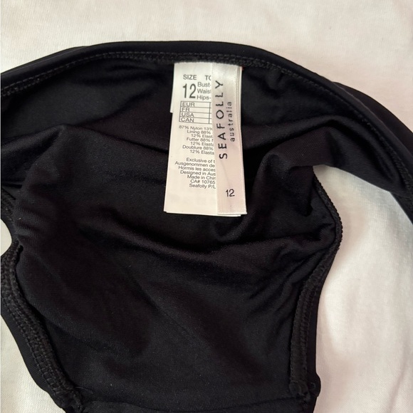 Seafolly Black Bikini Bottom Sz 12 NWOT | Seafolly Bikini | Bikini Bottom NEW - - Picture 5 of 6